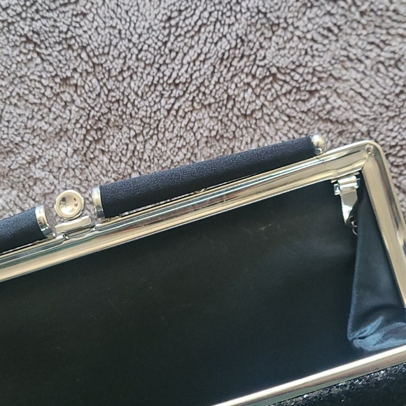 Vintage Black Sparkle Clutch Handbag - Picture 7 of 7